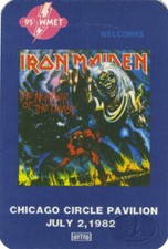 IRON MAIDEN 1982 Beast Tour Radio Promo Backstage Pass WMET Chicago