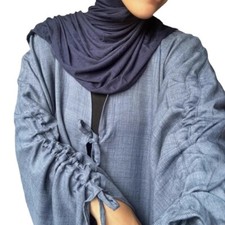 Muslim Abaya Kaftan Women Solid Color Open Cardigan Kimono Maxi Dress Dubai Robe