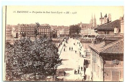 S02-9850, PONT SAINT ESPRIT, BAYONNE, 100-year-old Postcard