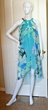 Vince Camuto Floral Printed Sleeveless Hi Low Dress Sz 4 *688
