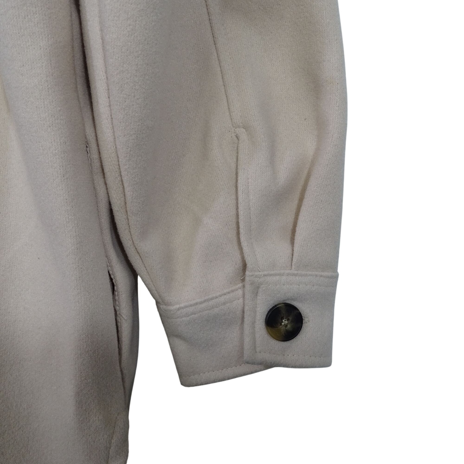 Forever 21 Beige Collared Button Up Jacket With P… - image 3