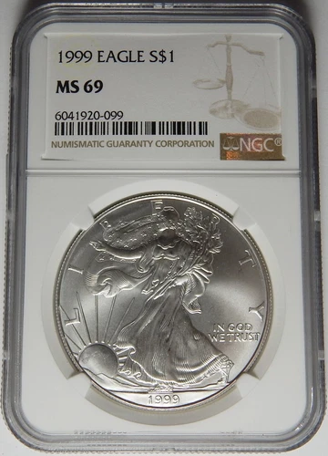 1999 NGC MS-69 AMERICAN SILVER EAGLE - LM15