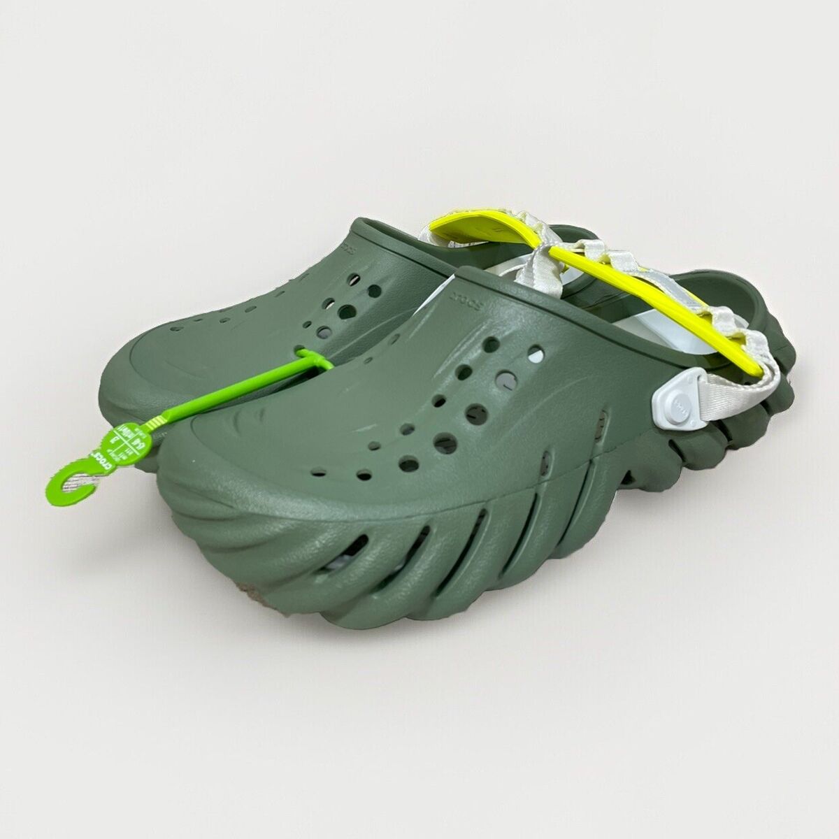 Crocs Echo Clogs Moss Green Unisex Adults Size 13 207937-308 Crocs Echo Clogs Moss Green Unisex Adults Size 13 207937-308