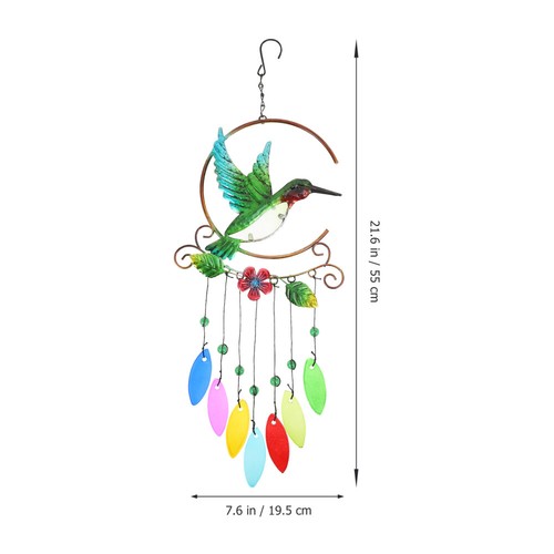 6 Pcs Metal Wind Chime Pendant Hummingbird Handicraft Indoor Hanging Decor - Picture 2 of 12