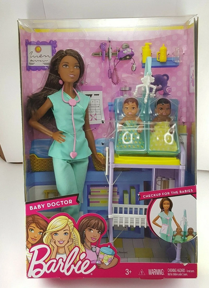 Barbie careers baby doctor cheap doll and playset