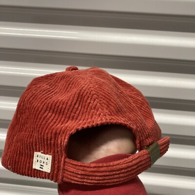 Billabong Corduroy Surf Buckle back Cap Hat Orange One Size Fit