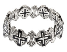 Gents Stainless Steel Greek Cross Bracelet