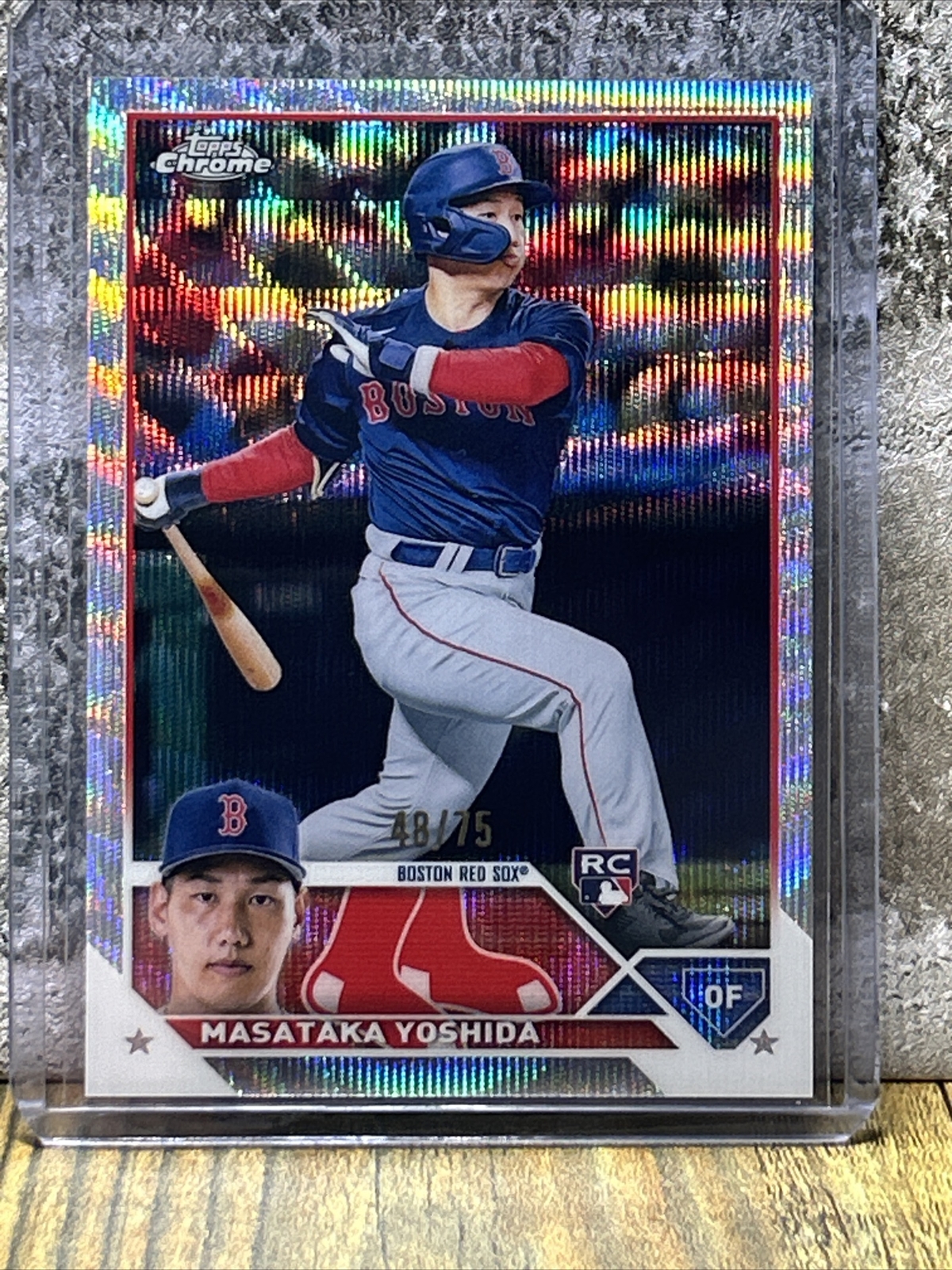 Masataka Yoshida 2023 Topps Chrome Blue Wave Refractor Rookie RC #48/75 #167