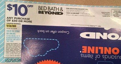 Bed Bath Beyond Coupon 10 Off 30 Purchase Exp 1 2 2020 Online