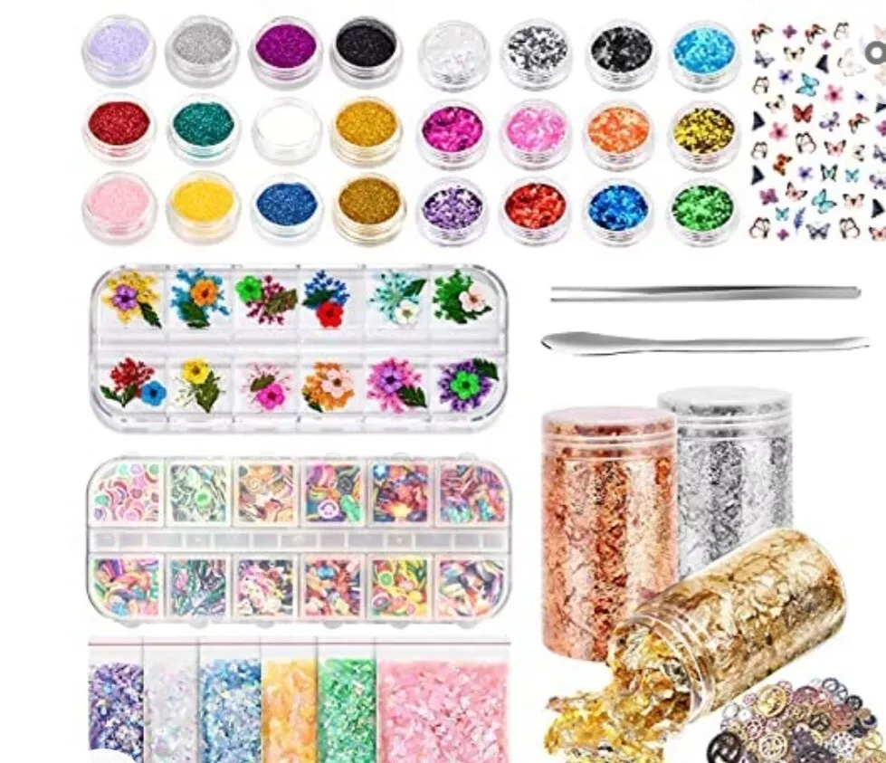 ICNOW Resin Jewelry Making Supplies Kit Resin Glitter and Accessories Kit