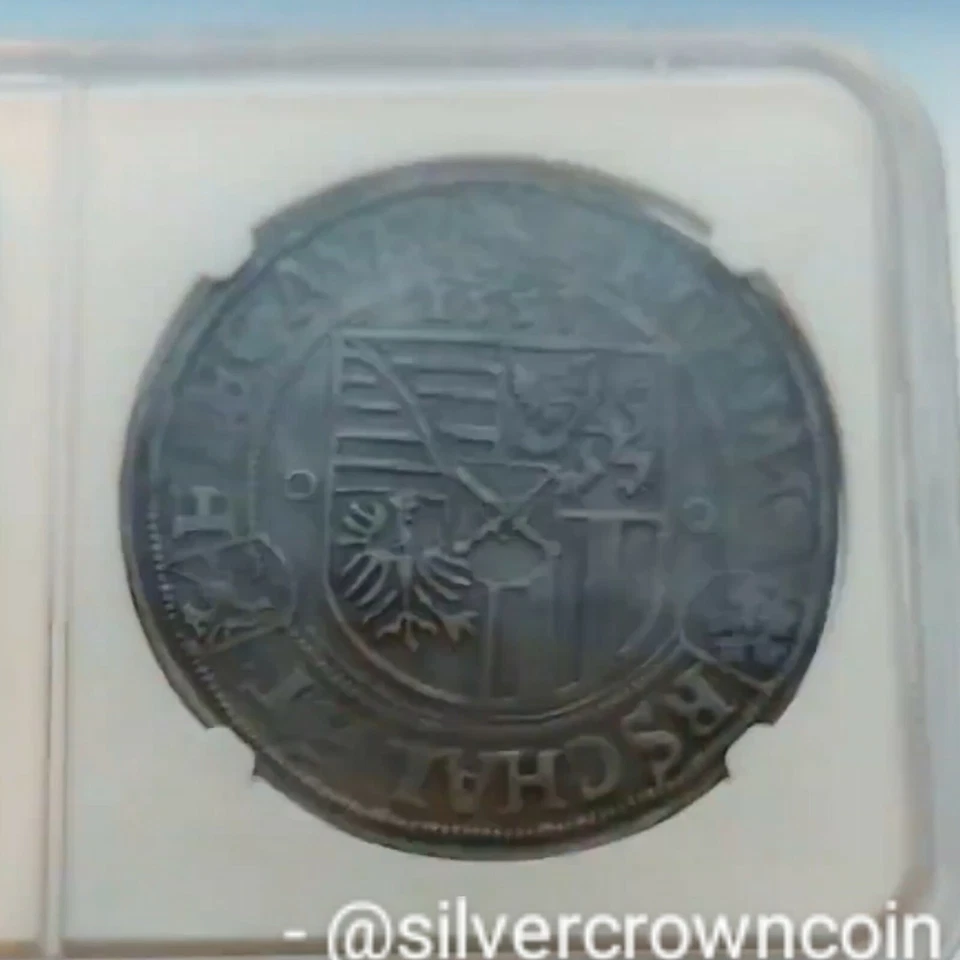 SCC Saxony Albertine Thaler 1553 ANB. DAV-9787. Silver Crown Dollar Taler coin. - Image 2 of 4