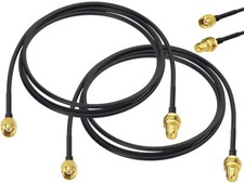 2-pack RG174 RP-SMA Male to RP-SMA Female Bulkhead Mount Cable 5m WiFi Router