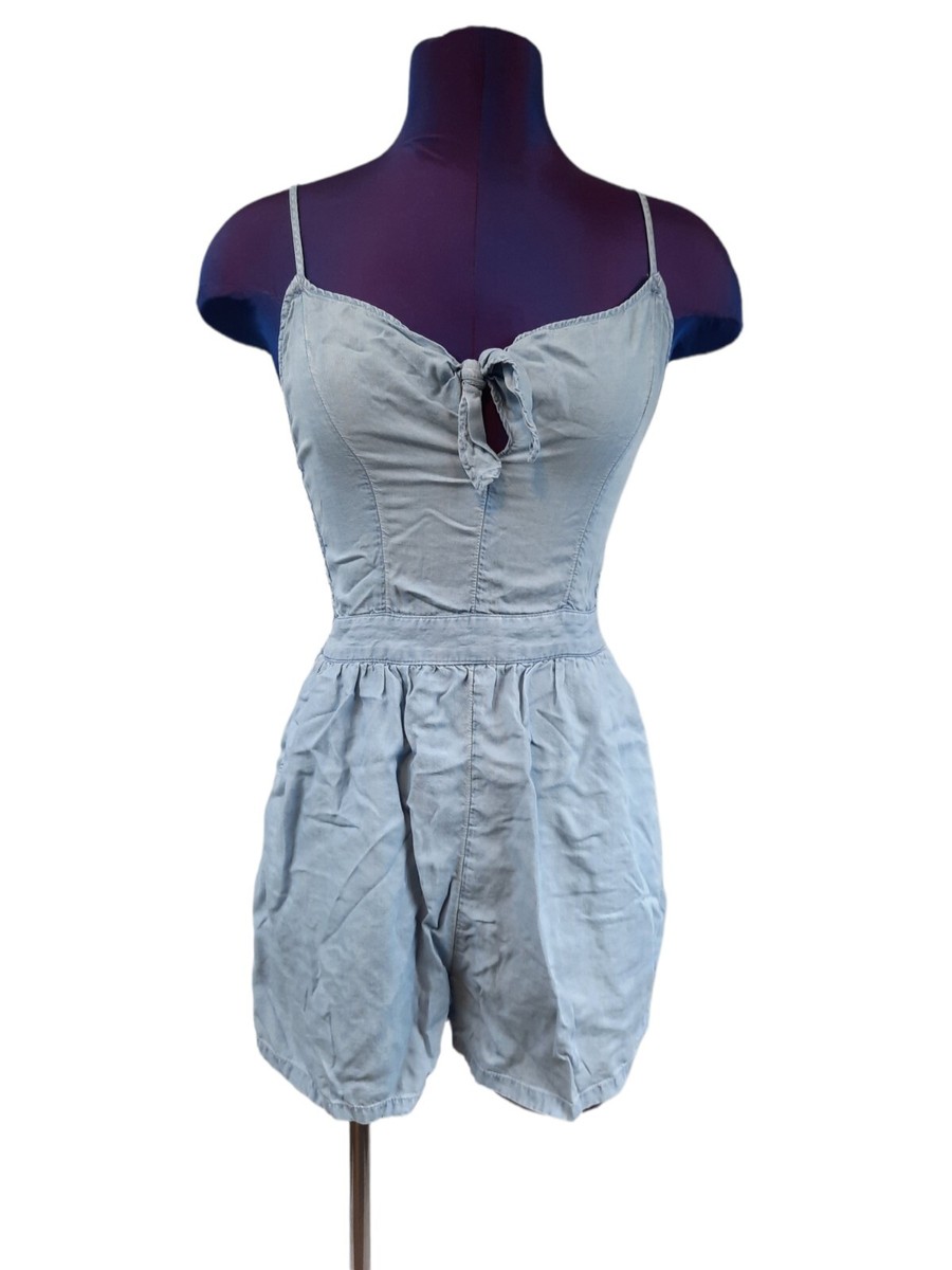 aerie denim romper