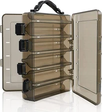 2 Layer Fishing Lure Tackle Box 10 Compartments Storage Hard Case Hook Organizer