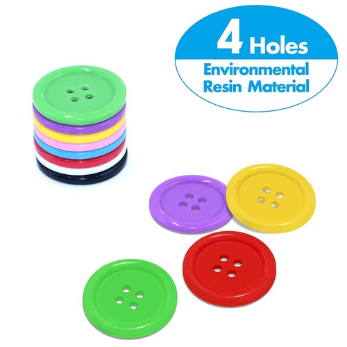 240 Pcs 1 Inch/25mm Flatback Resin Button for Clothes Sewing Craft Knitting - Picture 4 of 6
