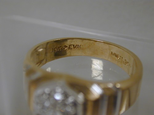 Unisex 10K Two Tone Gold .25 CT Natural 7 Diamond Cluster Ring Size 10.25 - Picture 6 of 12