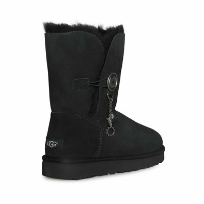 UGG AZALEA CHARM BLACK SHEEPSKIN SUEDE CLASSIC SHORT WOMENS BOOTS 