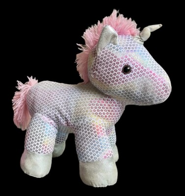 Dan Dee Unicorn Plush Hug Me Sparkle Rainbow Stuffed Animal Pink Mane  Tail Toy