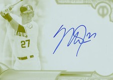 MIKE TROUT 2016 TOPPS TRIBUTE AUTOGRAPH PRINT PLATE YELLOW 1/1 AUTO! FREE SHIP!