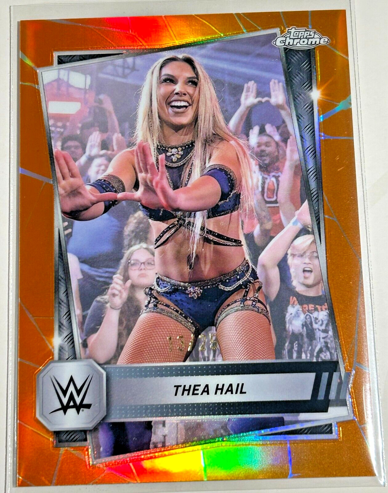 2025 Topps Chrome WWE Thea Hail Orange Base Set Refractor #'d /25 Only One Ebay!