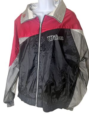 L Men's Vintage Advantage by Wilson Windbreaker Jacket 90's Nylon Polyester 