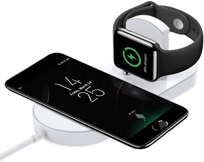 Lemorele Wireless Fast Charger 2-in-1 Mini AirPower Wireless Charging Stand 