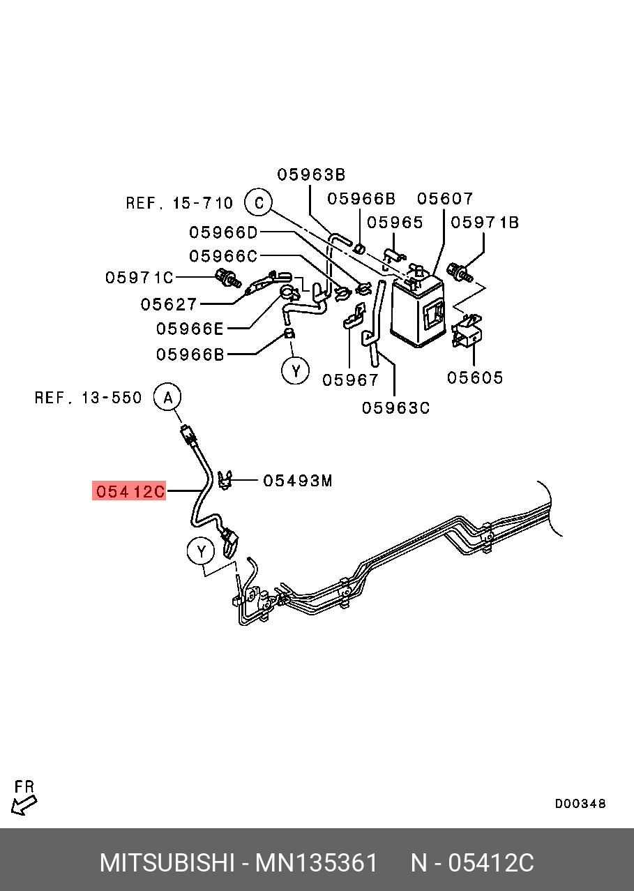 Genuine OE HoseFuel High Pressure MN135361 for Mitsubishi MN13 