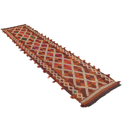Turkish Hand Knotted Traditional Hallway Wool Kilim Rug 2'3 x 9'9 ft - w17097 - Picture 2 of 6