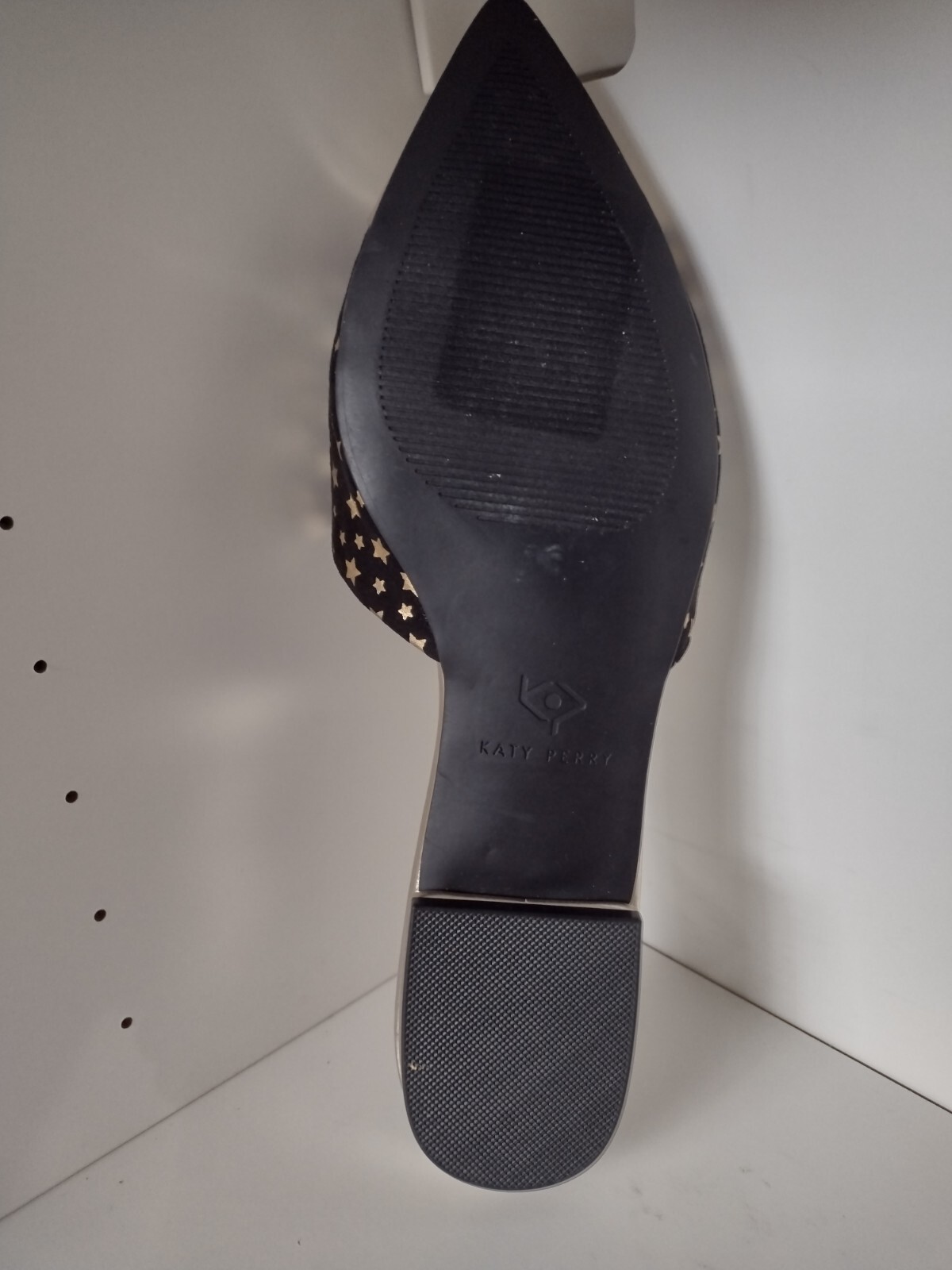 PANTOFOLA D’ORO Katy Perry celestial star print mule gold bl pointed toe flats size 9.5