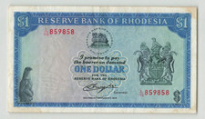 RHODESIA $1 Dollar 1979, P-38a, Circulated, L/115 859858. Y3