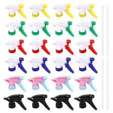 24 PCS Spray Bottle Nozzle 6 Colors Plastic Trigger Spray Tops Bulk Reusable ...