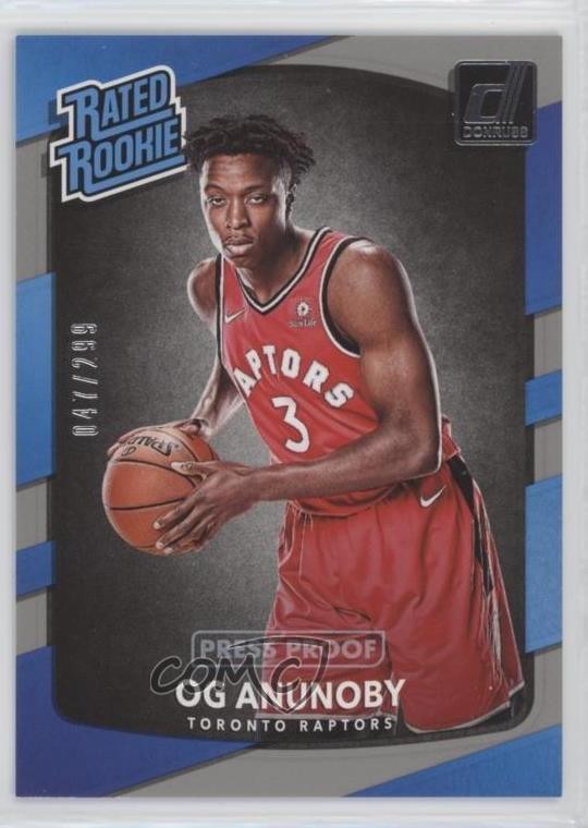 2017 Panini Donruss Rated Rookies Press Proof Silver 47/299 OG Anunoby #178 d9r