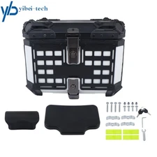 45L Motorcycle Trunk Scooter Suitcase Electric Car Trunk Silver Aluminum