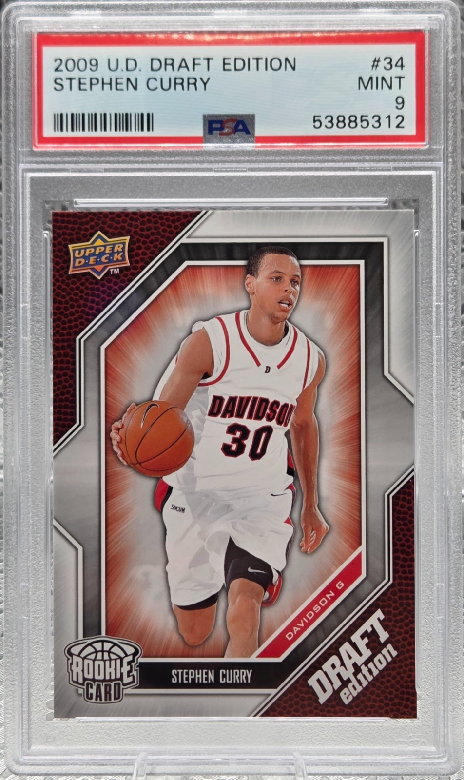 2009 Upper Deck Warriors ~ STEPHEN CURRY Rookie RC Card PSA 9 MINT