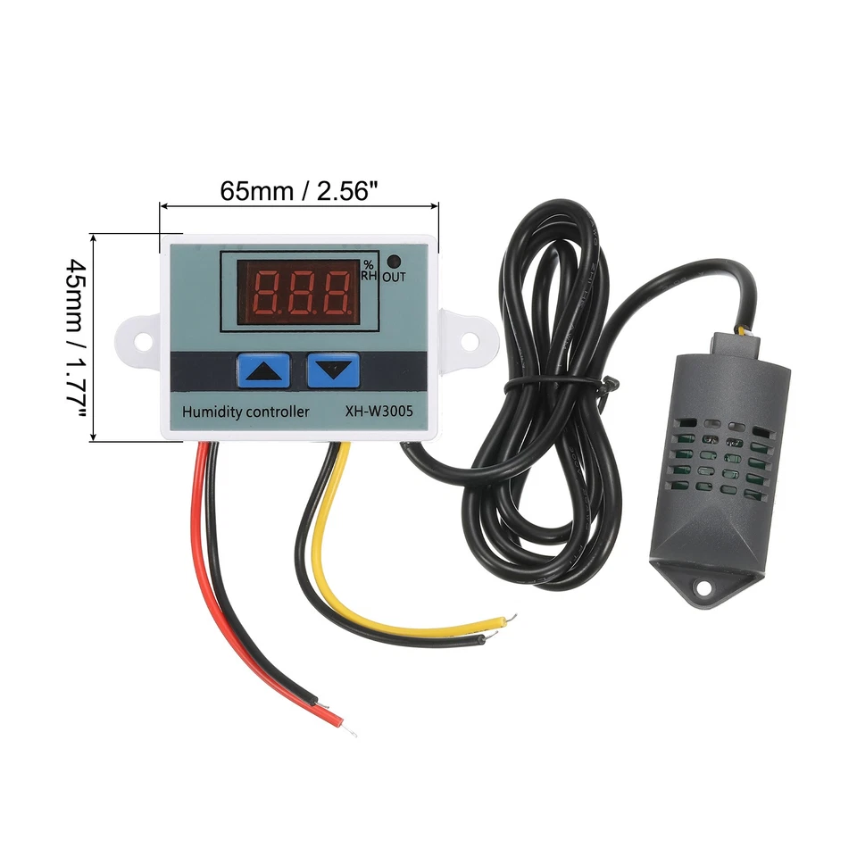 12V DC Digital Humidity Sensor Hygrometer Switch Controller 0 to 99% RH XH-W3005 Foto 2 de 4