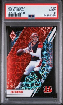 #/10 Joe Burrow 2021 Panini Phoenix Black Lazer PSA 9 Cincinnati Bengals 