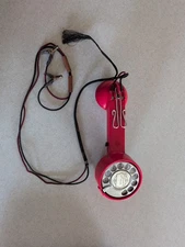 Vintage Red GTE AECD Electric Lineman's Test Butt Set Rotary Dial Phone