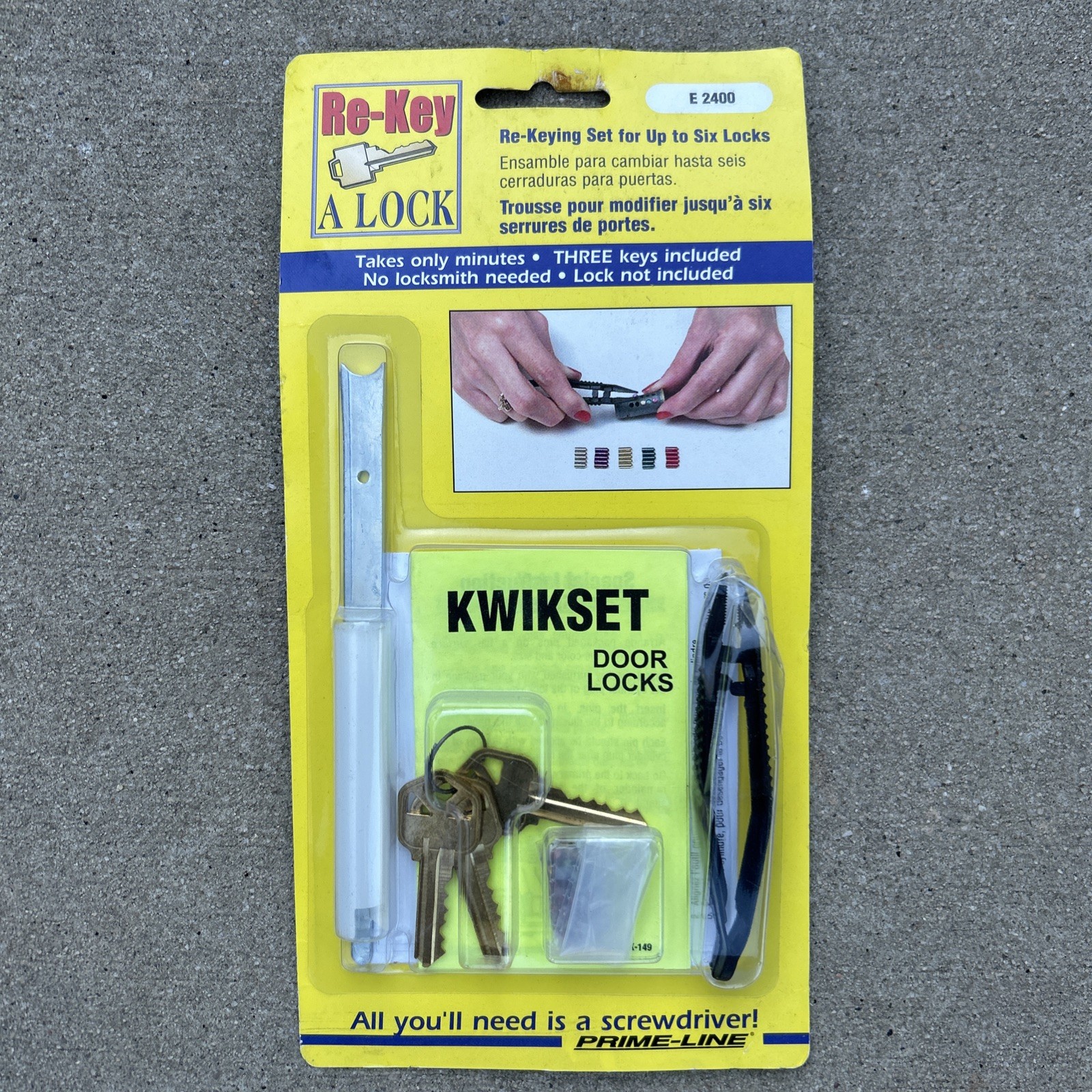 Prime-Line E 2400 Re-Key A Lock Kit, Kwikset, 5-Pin Tumbler Sets w/Pre-cut Keys