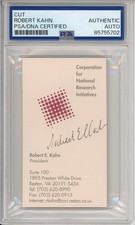 ROBERT E KAHN SIGNED BUSINESS CARD SIGNED PSA DNA COA AUTO INVENTOR OF INTERNET