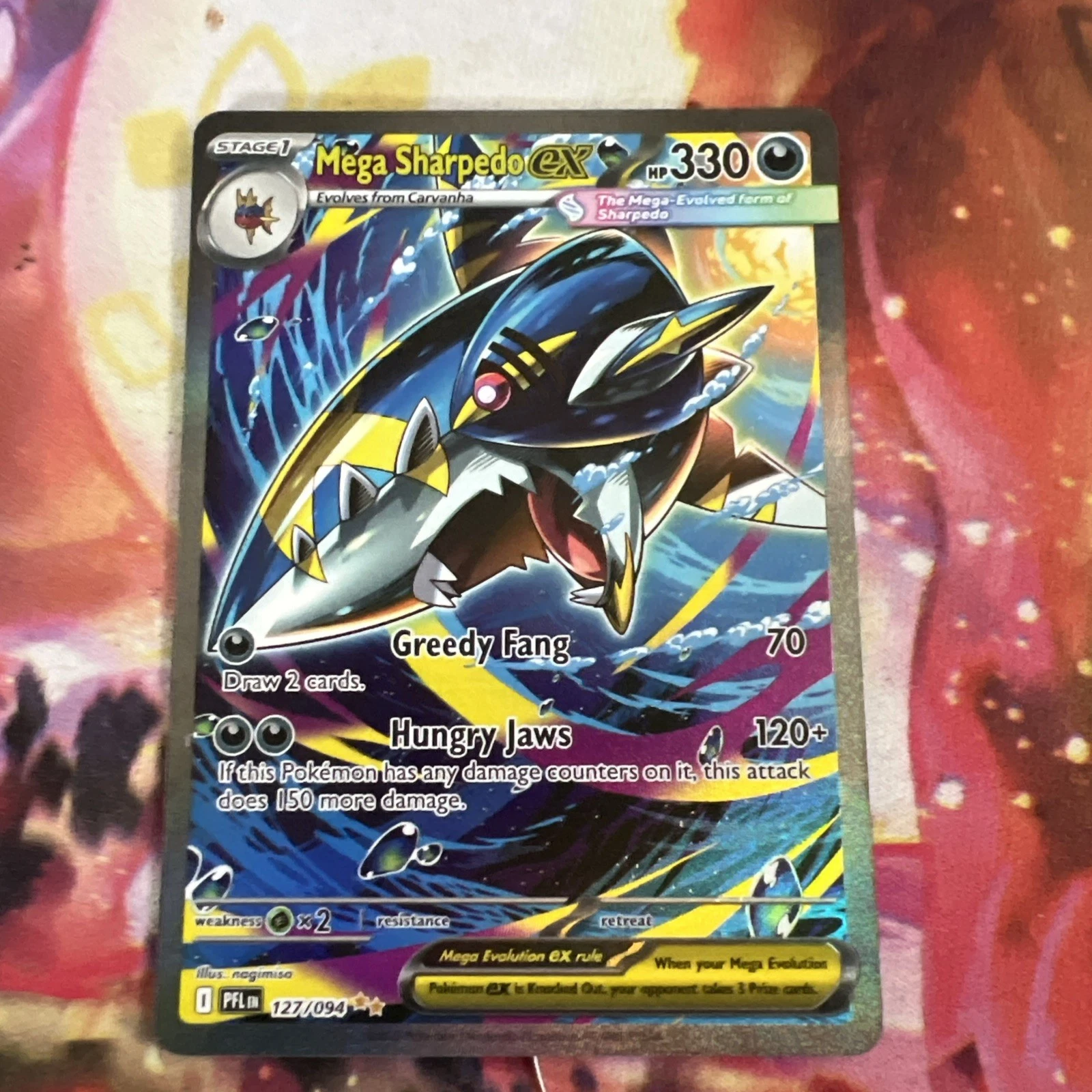Mega Sharpedo ex Phantasmal Flames 127/094 SIR Pokemon Card NM