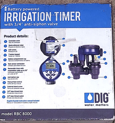 DIG RBC 8000 3/4'' anti-siphon valve Battery Operated Timer  Blue
