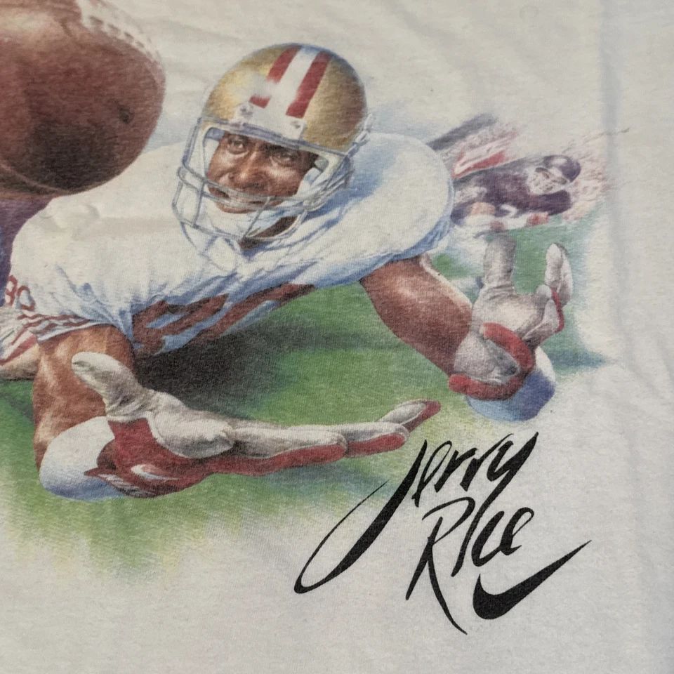 Camiseta RARA Vintage Anos 90 Nike San Francisco 49ers Jerry Rice #80 Tamanho M - Fabricada nos EUA - Imagem 3 de 4