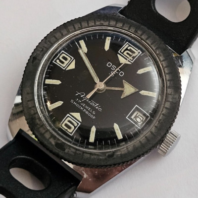 Men's Vintage SkinDiver Watch OSCO ''AQUATIC'' 36mm Mechanic Cal. OS In House 1960