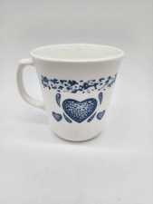 VINTAGE CORNING USA "Blue Hearts" Coffee Cups Set of 4