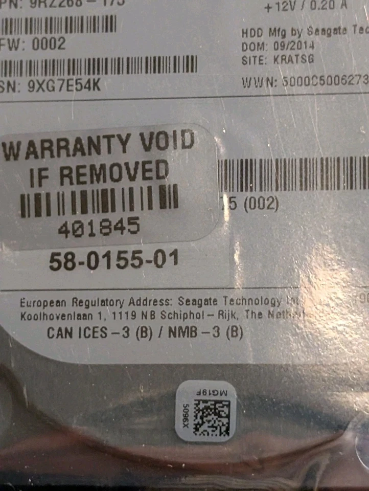 NEW SEALED Seagate ST91000640SS 1TB 7.2K RPM 2.5 SAS 6Gbs Constellation.2 - Image 3 of 4