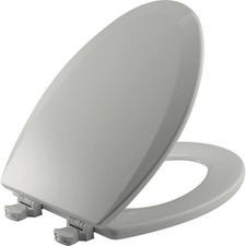 Bemis 1500EC Durable Wood Toilet Seat with Easy Clean Hinges, Made in USA, Elong