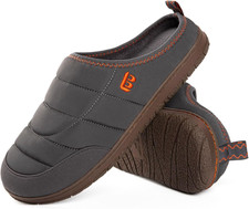 Mens Slip on Slippers Two-Tone Memory Foam House Shoes Outdoor Gift