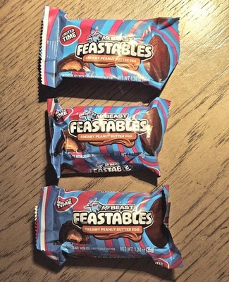 Lot Of 3 Mr. Beast Feastable Eggs Peanut Butter 2025 LIMITED EDITION Easter