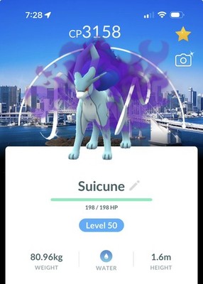 Pokemon Shiny Suicune (Purified)-Level50-3move Tokyo Background Go Fest 2026 