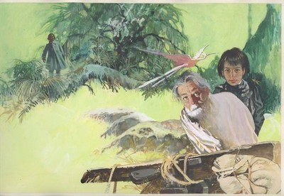 J. M. Miralles - Original tempera cover table ''The Island'' ed. Capitol 1970